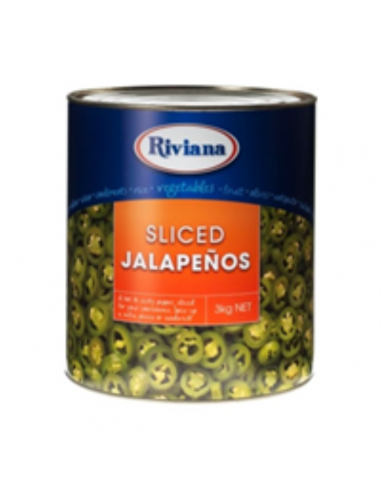 Riviana Jalapeno-Paprikaschoten, geschnitten, 3-kg-Dose