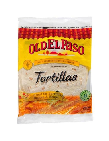 Old El Paso Tortillas de burrito, paquete de 6