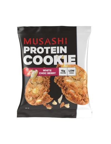 Musashi 蛋白质饼干白巧克力浆果 58 克 x 12