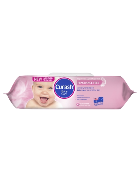 Curash Salviette senza profumo, confezione da 80 x 6