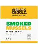 Black & Gold Smoked Mussels 100gm x 24