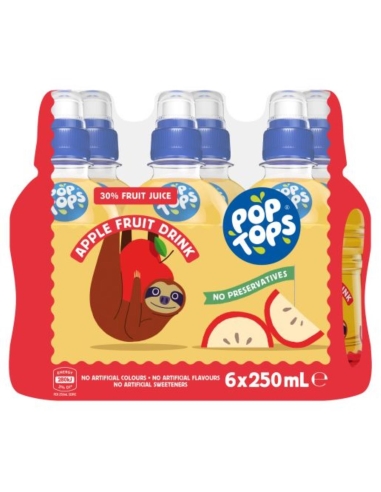 Pop Tops Boisson aux fruits aux pommes 6 par 250 ml