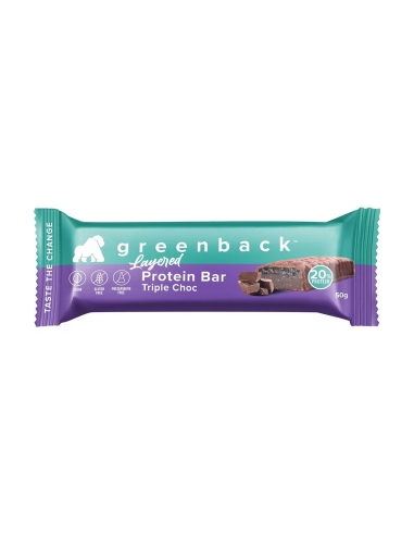 Greenback Bar drievoudige chocolade 50 g x 12