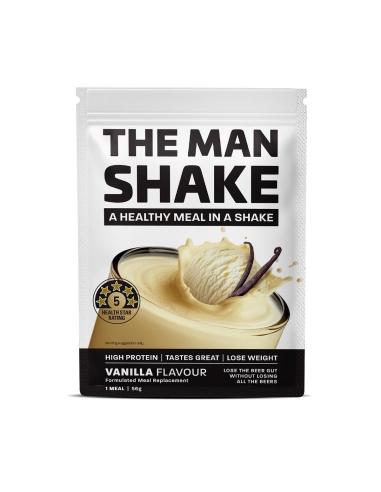 The Man Shake Geformuleerde maaltijdvervangende vanille 56 g x 1