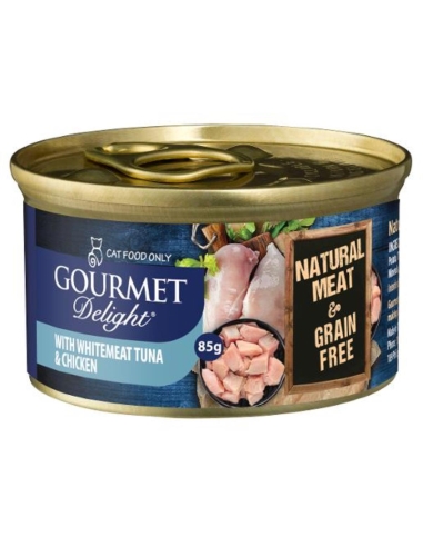 Snappy Tom Gourmet D-lite witte tonijn en kippenborst natte kat Foo 85g x 24