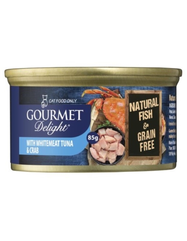 Snappy Tom Gourmet DライトのWhitemeat Tunaおよびカニのぬれた猫の食糧85g
