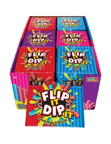 Flip It Dip It Gummy Stick & Sour Dip 96 g x 6