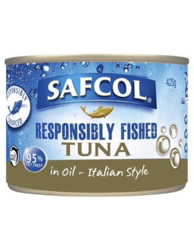 Safcol Tuna a base di pesce in italiano Oil 425g