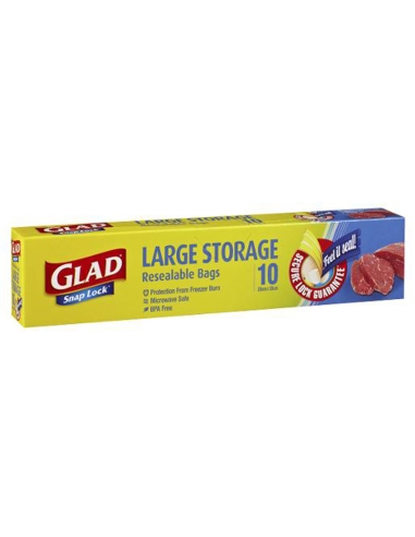 Glad Snap Lock Bags Large Storage Size 10 Pack x 1
