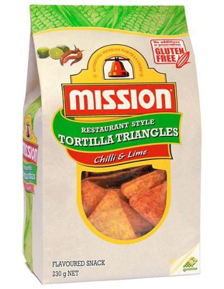 Mission Chilli And Lime Corn Chips 230gm x 6