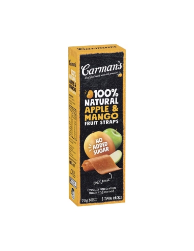 Correas de frutas de Carman Apple & Mango 70g 5 Twin Pack x 36