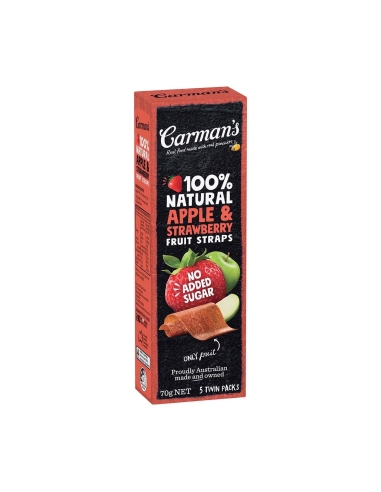 Carman's Fruit Straps Pomme & Fraise 70g 5 Twin Pack x 36
