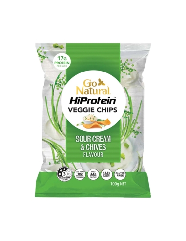 Go Natural Hola Protein Chips vegetales crema de azufre & Chives 100g x 5