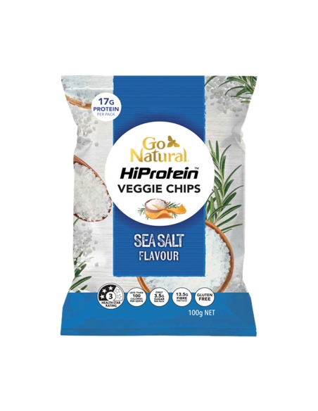 Go Natural Chips vegetales Hi Protein con sal marina, 100 g x 5