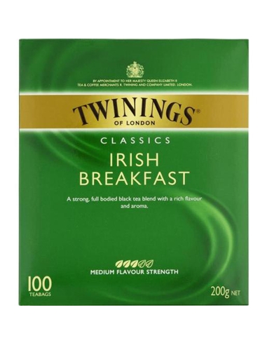 Twinings Bustine di tè Irish Breakfast Classics, confezione da 100 x 1