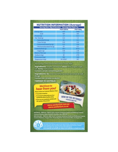 Sanitarium Health Food Company Organic Rinder