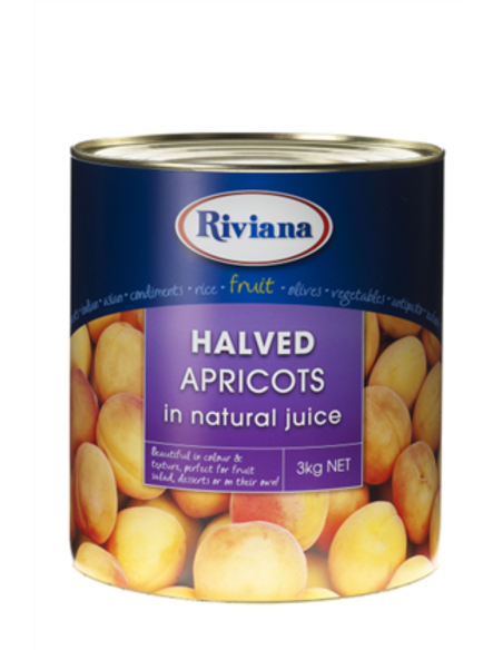 Riviana Apricots Halves In Natural Juice South African 3 Kg Can