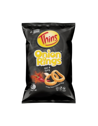 Thins Zwiebelring Sour Hot Spy 85g x 12