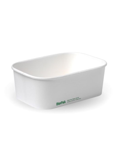 Biopak Rettangolo Biobaord contenitore bianco 50s x 1