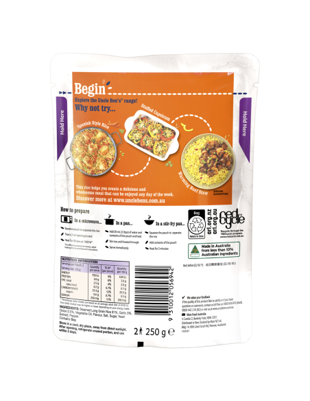 Uncle Bens 烤蒜快递大米 250gmx6