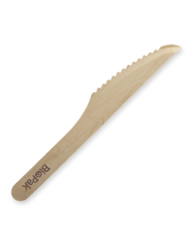 Biopak Cuchillo de madera 16cm 100 x 1