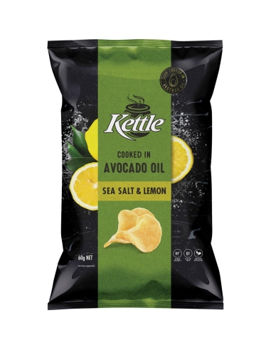 Kettle Avocado Oil Zeesout en citroen 60 g x 12