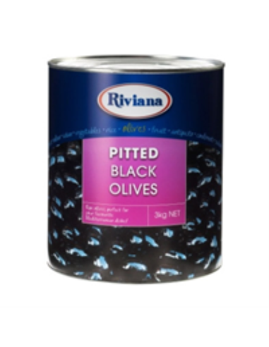 Riviana Pitted Black Olives 3kg x 1