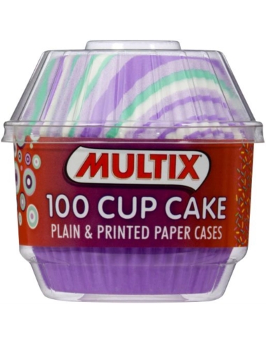 Multix 普通和印花杯子蛋糕盘 100 件 x 6