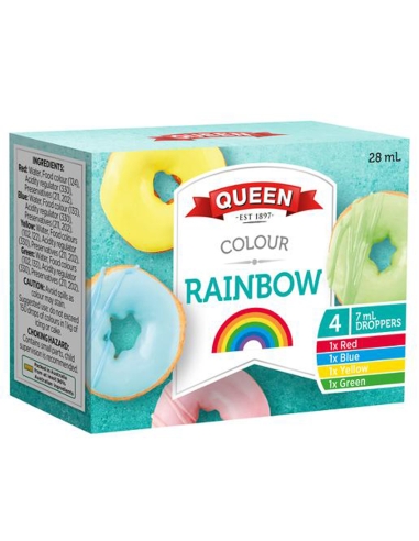 Queen Rainbow 食品颜色4 包装 7ml x 1