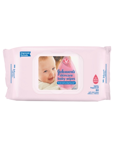 Johnson and Johnson Baby Wipes Refill 80 Pack x 1