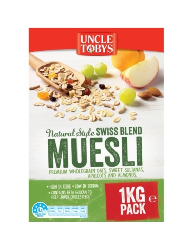 Uncle Toby Natural Swiss Style Muesli Breakfast Cereal 1kg x 1