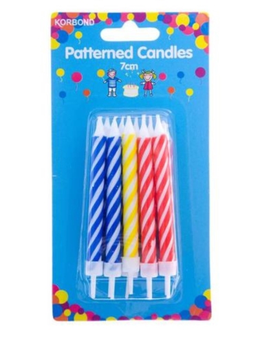 Korbond Patterned Candles 1 Pack x 6