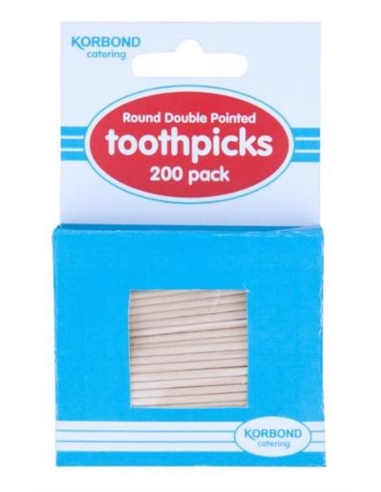 Korbond Round Double Pointed Toothpicks 200 Pack x 12