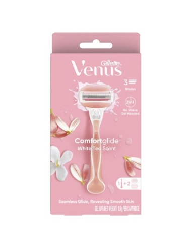 Gillette Venus Comfortglide 白茶剃须刀 + 2 个刀片补充装 1 包 x 4