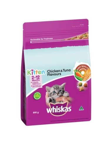 Whiskas 鸡肉和金枪鱼小猫粮 800 克 x 1