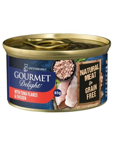 Snappy Tom Gourmet D-lite Tuna Flakes mit Huhn Brust 85g x 24