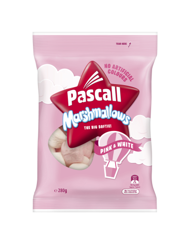 Pascall Marshmallows Vanilla & Raspberry 280gm x 10
