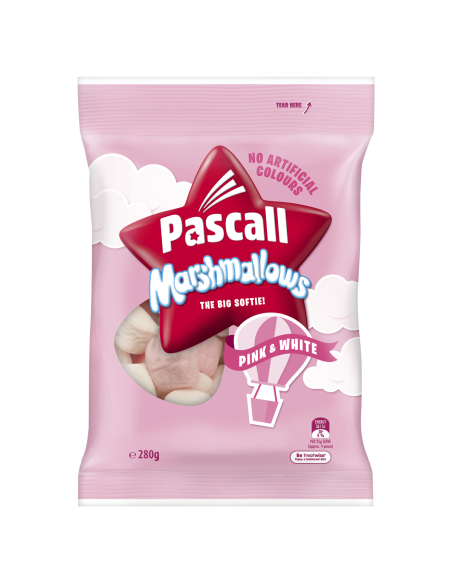 Pascall Marshmallows Vanilla & Raspberry 280gm x 10