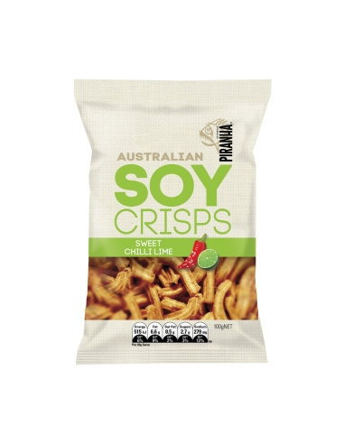 Piranha Soy Crisps Sweet Chilli Lime 100g x 14