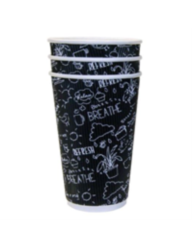 Caterers Choice Cups Paper Hot 473ml 16oz Corrugated 25 Pack x 1