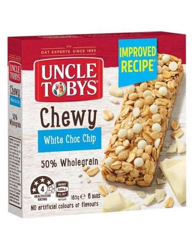 Uncle Toby Che cosa Cioccolato bianco latteo Chip Muesli Bar 185gm x 1