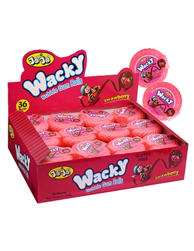 Jojo Wacky Tape Strawberry Gum 15g x 36