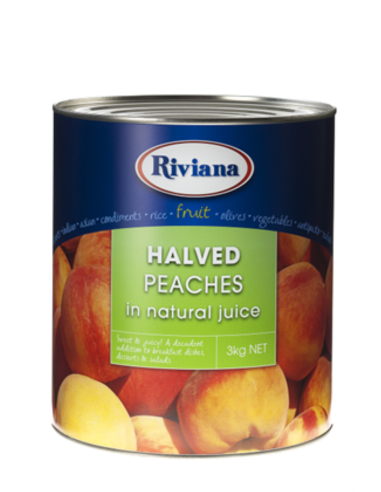 Riviana Peaches Halves In Natural Juice South African 3kg x 1