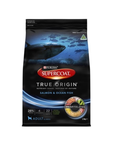 Purina Supercoat True Original Salmon & Ocean Fish Adult Dog Food 2.5kg x 4