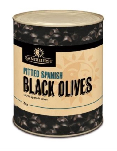 Sandhurst Olives Black Pitted 3kg x 1