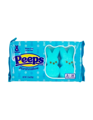 Peeps Blue Marshmallow Bunnies 4 Pack 42g x 24