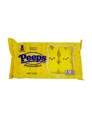 Peeps Yellow Marshmallow Bunnies 4 Pack 42g x 24