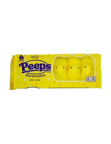 Peeps Yellow Marshmallow Chicks 4 Pack 42g x 24