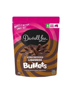 Darrell Lea Dark Chocolate Licorèe Bullets 204g x 12