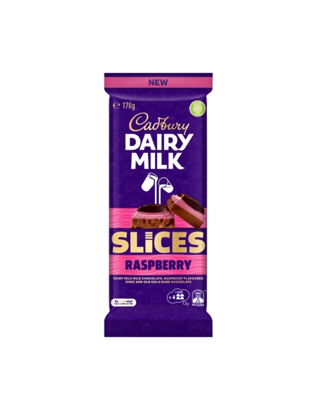 Cadbury Llet lactis Raspberry Slice 178g x 16